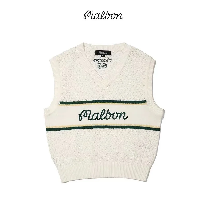 Malbo Golf Wear Women's Vest 2023 Summer New Korea Original Knitted Cotton Shirt Breathable Hot Fashion Casual T-shirt TOp