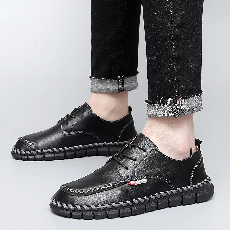 

Men's Genuine Leathe Casual Slip On Comfortable Light-Weight Loafers moccasin Driving Shoes for Male