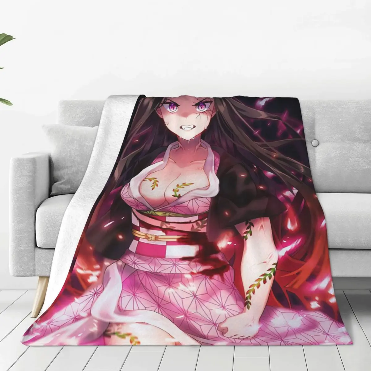 

Флисовое одеяло Nezuko, рассекающее демонов, 200x150 см