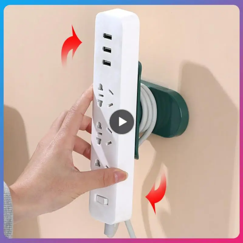 

360° Rotatable Power Strip Hook With Cable Organizer Self-Adhesive Wire Finishing Holder Patch Panel Socket Holder For Home