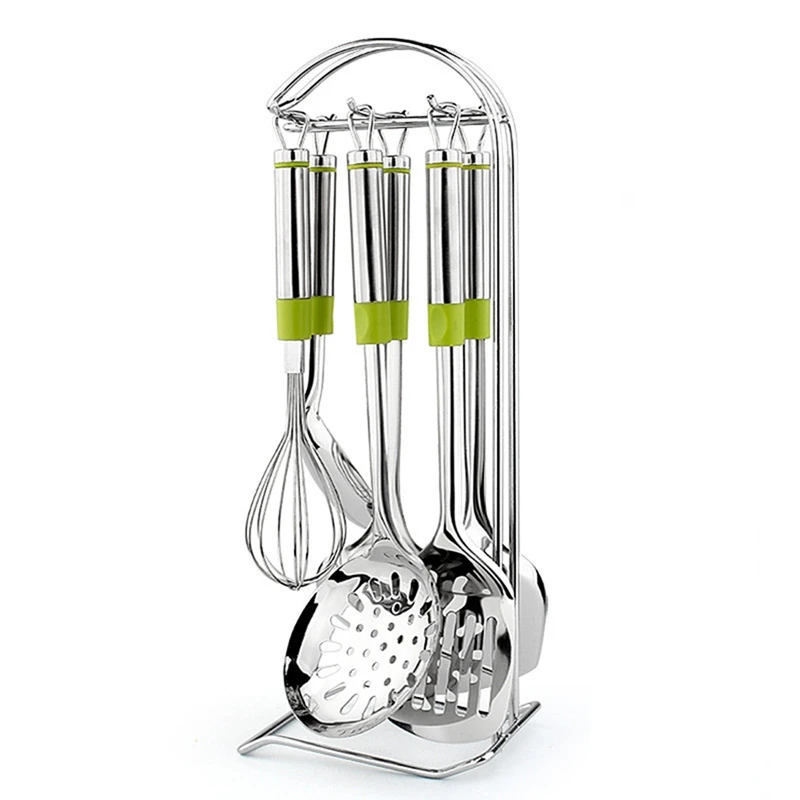 

7Pcs Stainless Steel Cooking Tool Set Colander Spatula Spatula Spoon Kitchen Gadgets