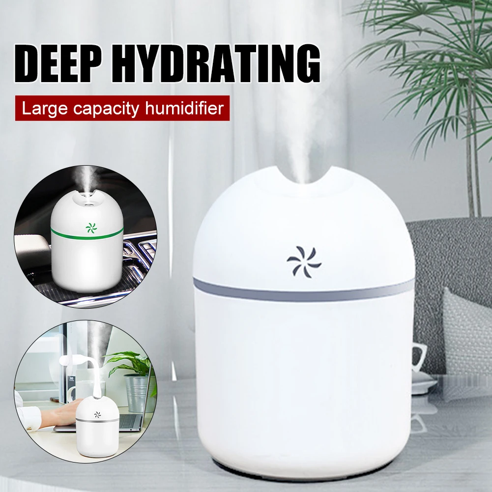 

250ml Portable Mini Humidifier USB Power with LED Ambient Light Car Home Humidifier Aromatherapy Oil Diffuser with 5V USB Output