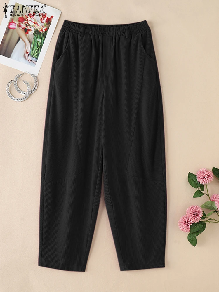 Женские вельветовые брюки 2024 ZANZEA осенние женские винтажные длинные из репы