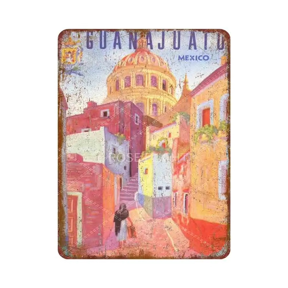 Металлическая жестяная вывеска Tofee Guanajuato Мексиканский плакат в ретро стиле