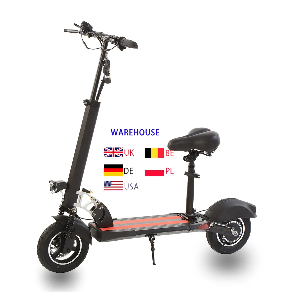 

HEZZO UK Warehouse Free Shipping 48V 500W 10AH Lithium Battery 10 Inch Foldable Fat Electric Kick Scooters For Adult