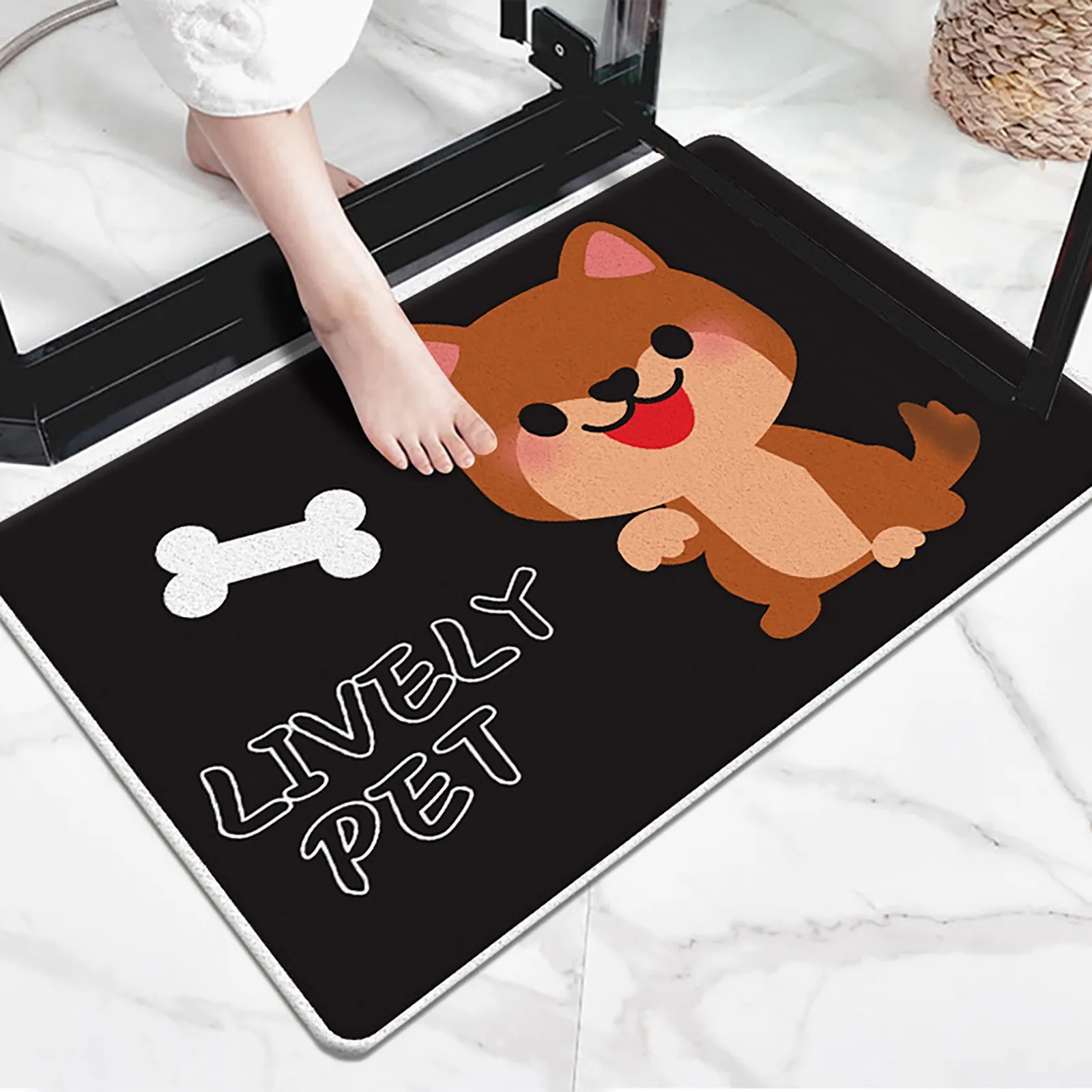 

Рождественский коврик для собак для домашних животных нескользящий симпатичный креативный дверной коврик с животными подходит для рождес...
