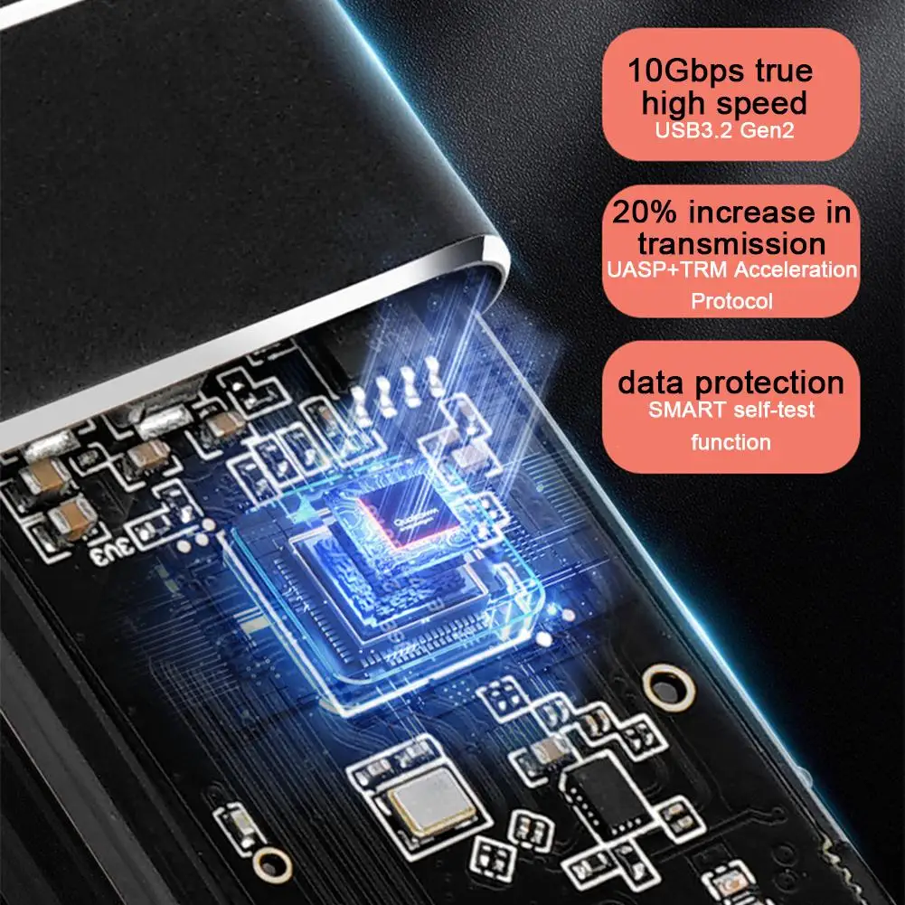 Фото Однопротокольный USB 3.1 10G M.2 Твердотельный накопитель с двумя протоколами M2 Корпус жесткого диска для ноутбука Внешние аксессуары №3