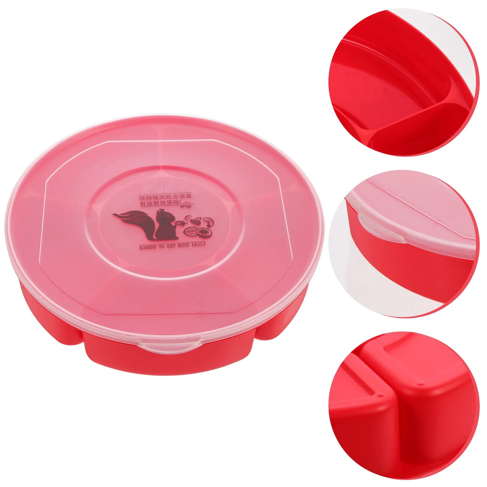 

Tray Serving Fruit Snack Divided Candy Box Platter Plate Lid Appetizer Dish Storage Nut Dried Snacks Compartment Jar Plastic