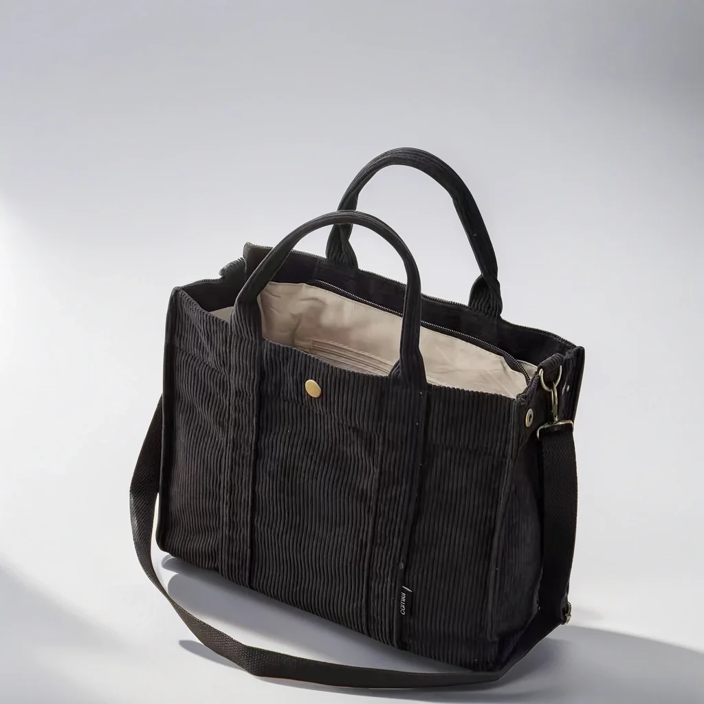 Минималистичная Вельветовая сумка с верхней ручкой-Вельветовая Сумка-тоут в