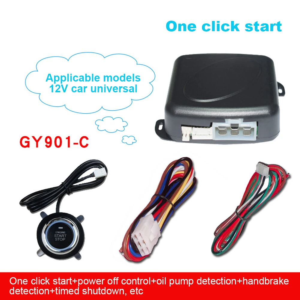 

12V Car One Key Start System Automatic Ignition Keyless Start System Remote Control One Button Start System Car Accessories