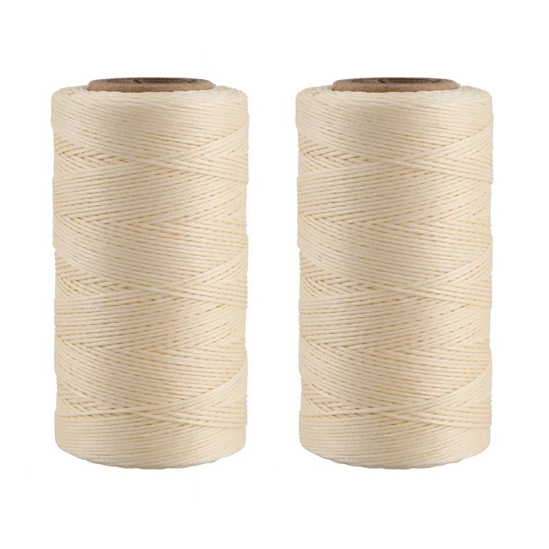 

2X, 260M 150D 1MM Leather Sewing Waxed Wax Thread Hand Needle Cord Craft DIY New Color:Cream-Coloured