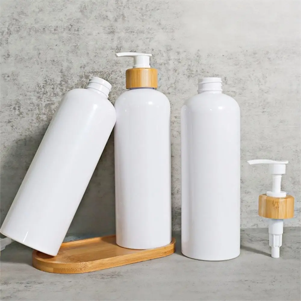 

500ML Bamboo Pump Soap Dispenser Bottle Shampoo Body Wash Conditioner Lotion Sub Bottling Refillable Gel Hand Liquid Container