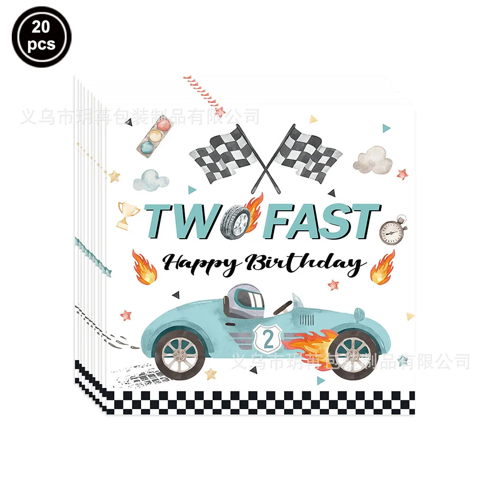 Boy Two Fast Years Racing Car вечерние поставки одноразовых бумажных десертных тарелок
