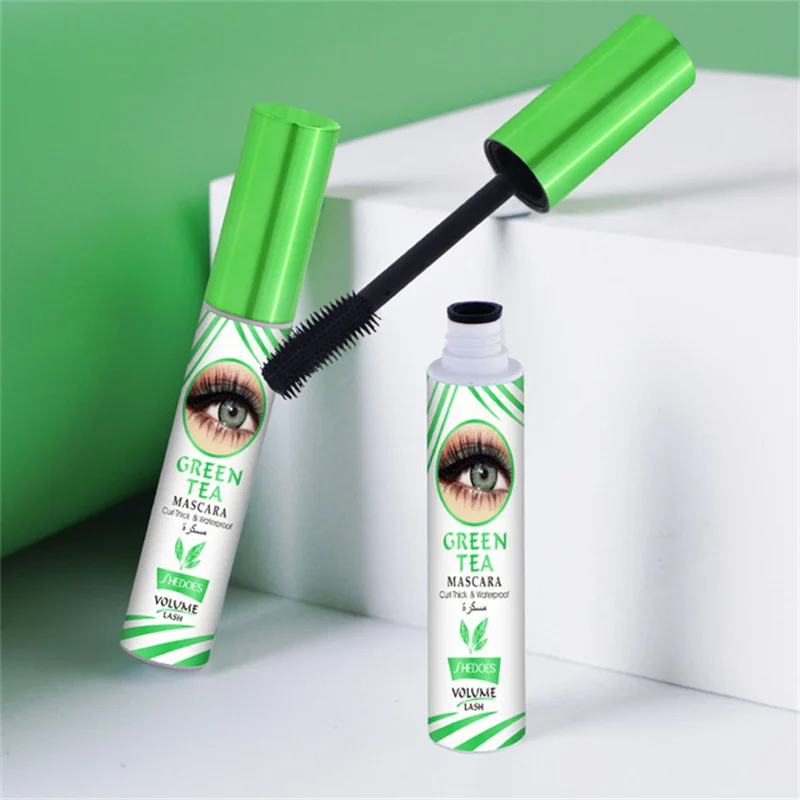 

4D Mascara Lengthening Black Lash Eyelash Extension Eye Lashes Brush Beauty Makeup Long-wearing Non-smudge Green Tea Mascara