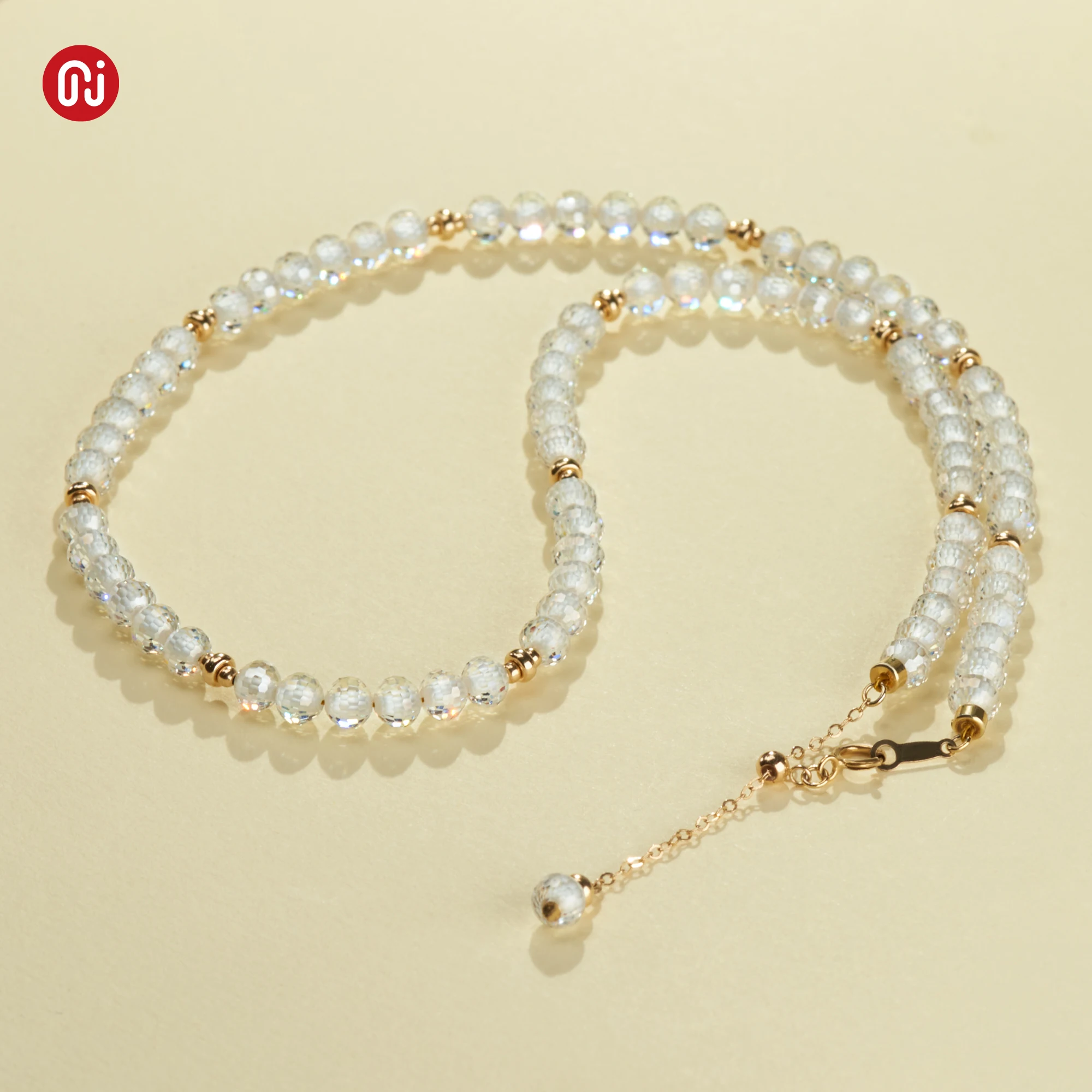 GIGAJEWE 18K желтое позолоченное круглое ожерелье с бусинами для помолвки 5 мм серебро