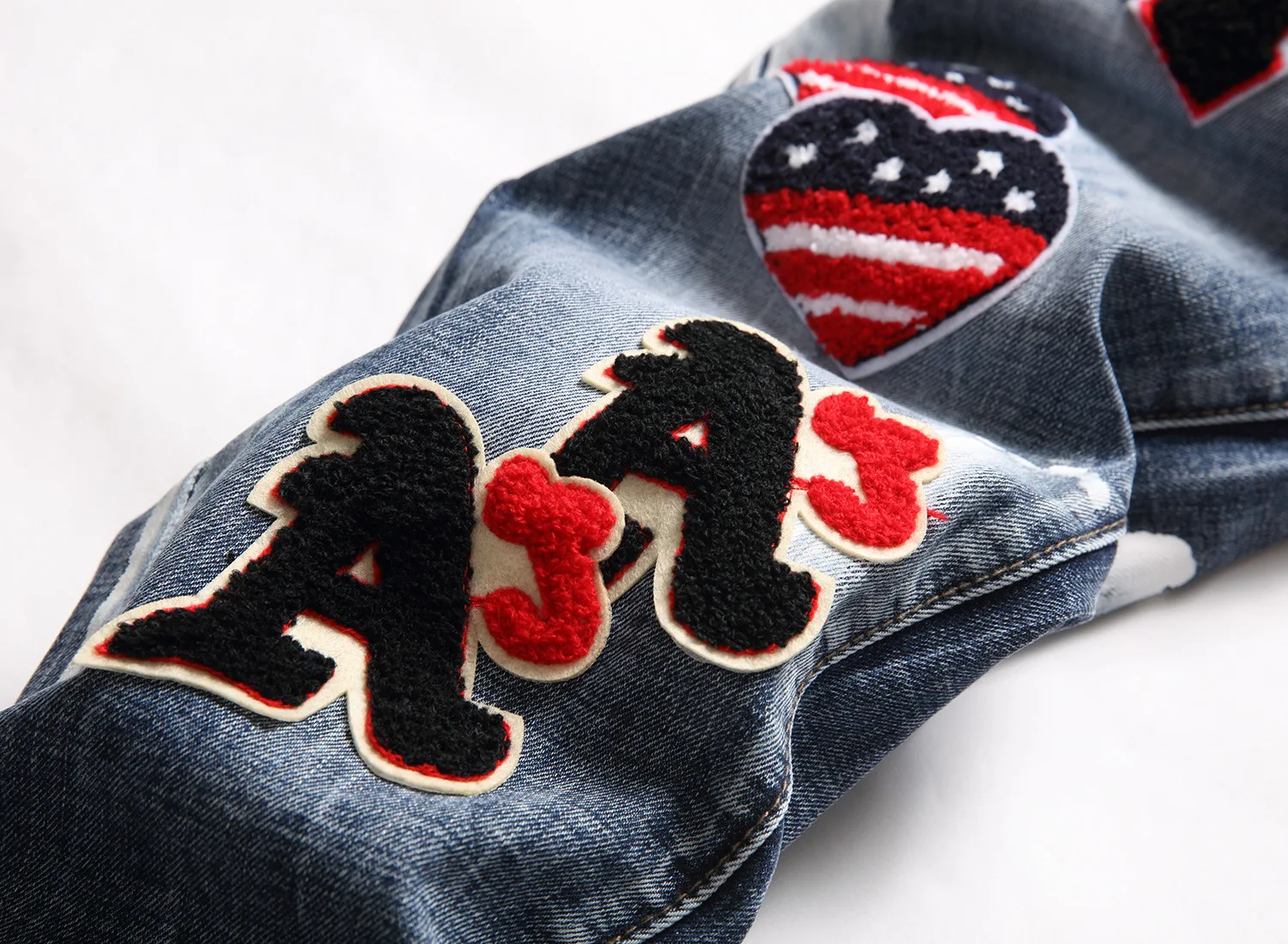 New Jeans Men's Letter Printing Vintage Men's Jeans Classic Blue Four Season Loose Straight Pants Fashion Casual Workwear Men