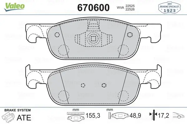 

670600 для десяти тормозных колодок CLIO IV LOGAN II SANDERO II (bomбели) длинного типа