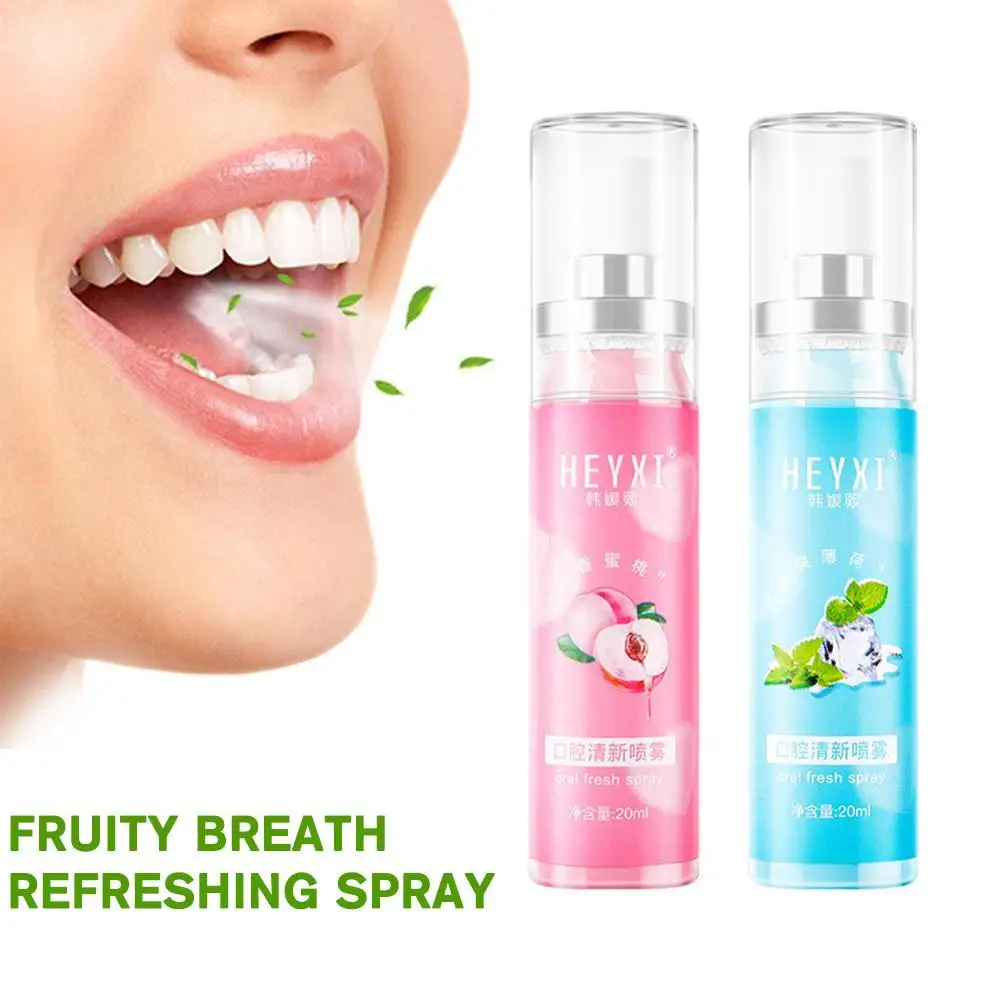 

20ml Fruity Breath Peach Mint Breath Freshener Spray Halitosis Odor Liquid Treatment Care Refreshing Mouth Spray Freshene