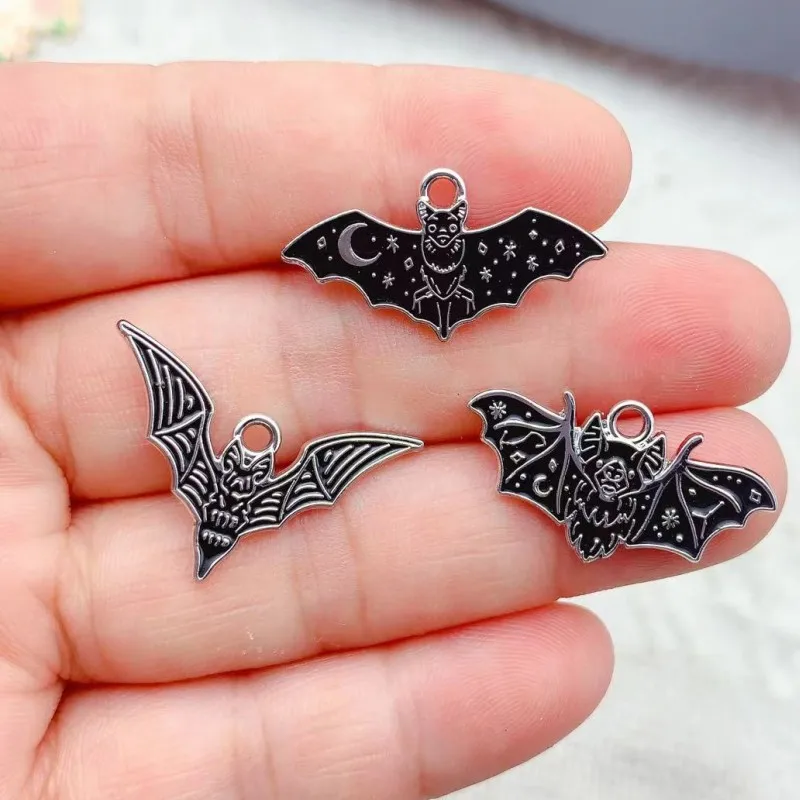

10pcs Enamel Halloween Charms Bat Ghost Charms Pendants for Necklaces Earrings DIY Accessory for Jewelry Making