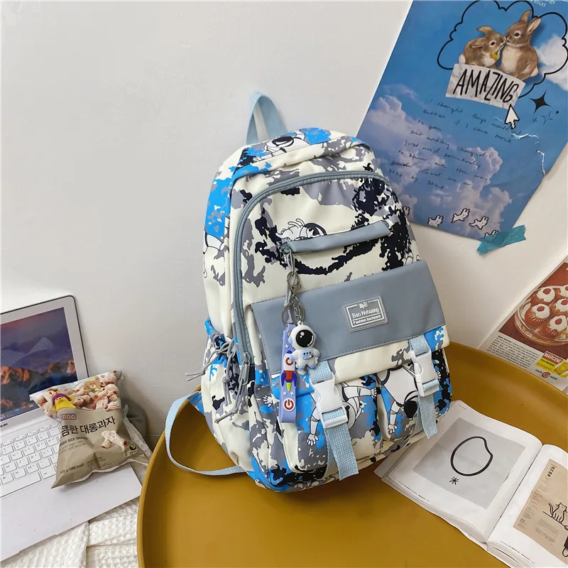 

Printing Backpack for Girls Student Middle School Bag Casual Campus Bookbag Women Korean Bagpack