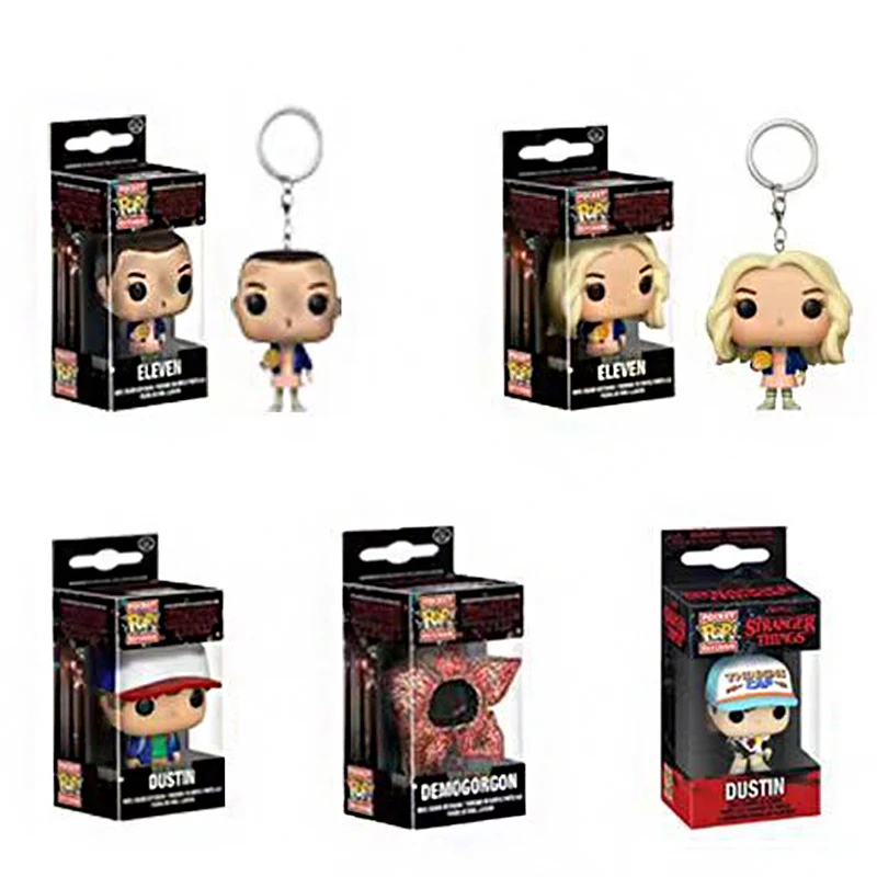 

Anime Stranger Things Keychain Action Figure Toys Eleven with Eggos Demogorgon Model Vinyl Dolls Keyring Children Gift