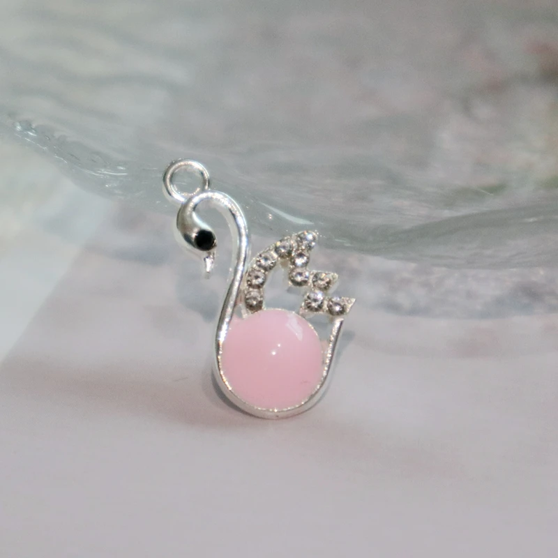 10 шт. очаровательный Лебедь из сплава эмалированный кулон красивый модный