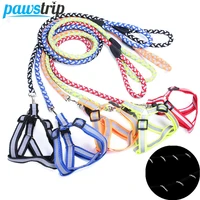 reflective pet dog leash for small medium dogs adjustable harness with leash walking harness collar leader rope pet supplies