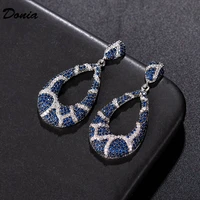 donia jewelry fashion new wild earrings copper micro inlaid aaa color zircon earrings female long large earrings banquet