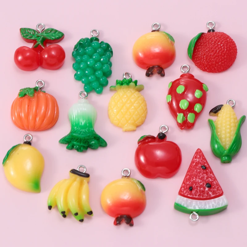 

Новое поступление 20 шт./лот Смешанные Подвески из Смолы Фрукты Виноград банан кулон сделай сам серьги ожерелье для изготовления ювелирных и...