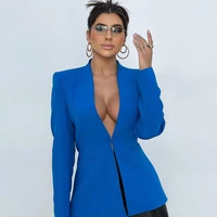solid color new fashion women blazer single button 2022 elegant office lady outfits casual suit coat autumn loose clothing