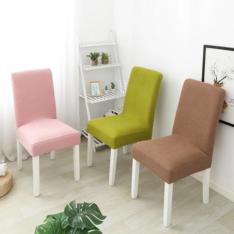

Solid Color Elastic Thickened One-piece Fleece Stretch Home Chair Cover Hotel Chair Cover Stool Cover Dining Room Seat Cover