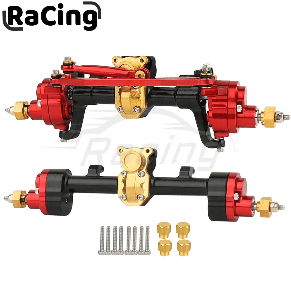 

Metal Front and Rear Portal Axle Housing with Brass Diff Cover with Steel Gears For Axial 1/24 SCX24 Crawlers Upgraded Part