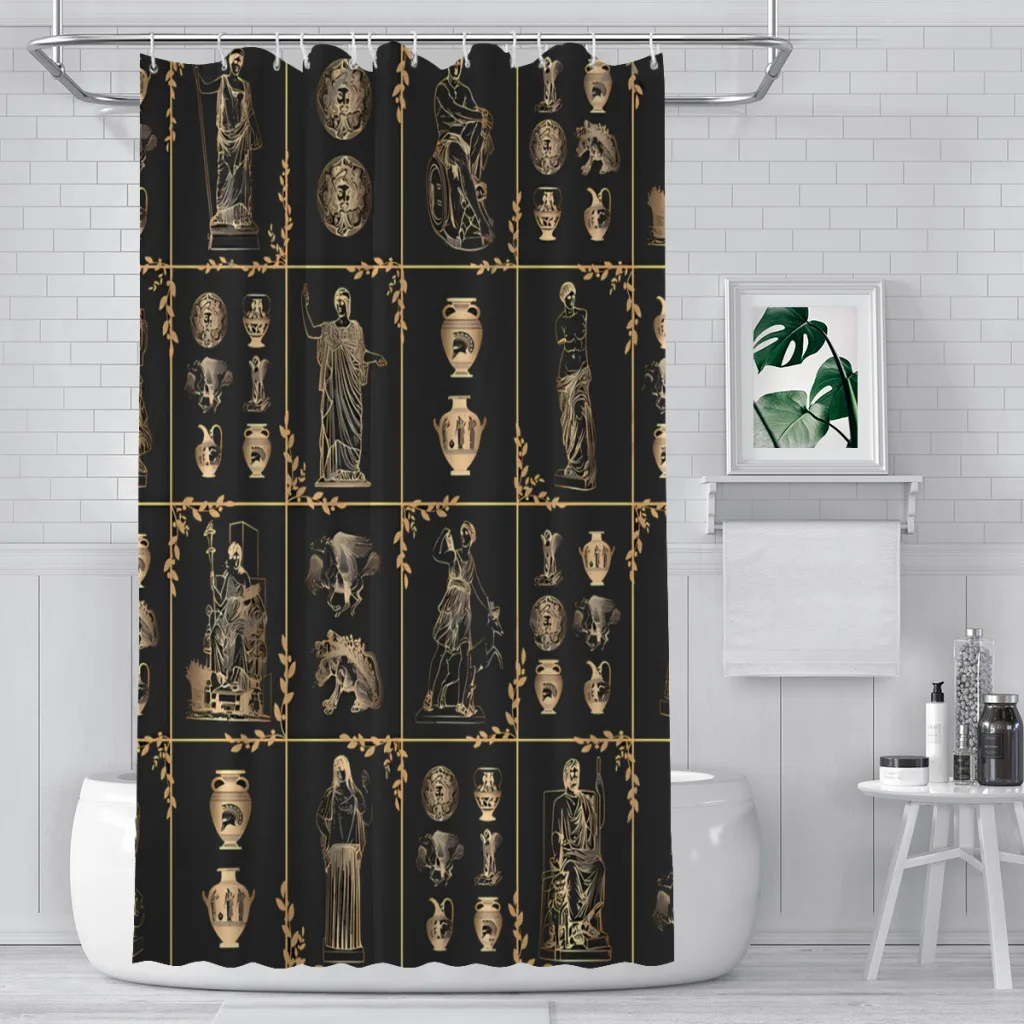 

Olympian Gods Mythological Figures Shower Curtains Ancient Greece Waterproof Fabric Bathroom Decor with Hooks Home Accessories