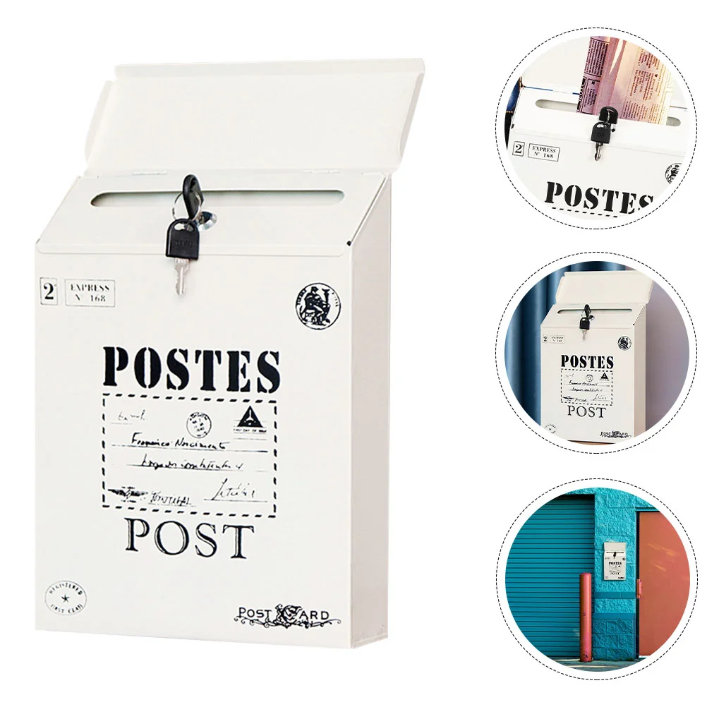 

Suggestion Box Locking Mailbox Wall Mount Mailboxes Metal Mailbox Wall Mail Holder Outdoor Vintage Letter Box Mailbox Wall Mount