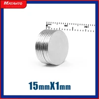 2050100150200250300pcs 15x1 mm round search magnet 15mmx1mm neodymium magnet disc 15x1mm permanent magnet strong 151 n35