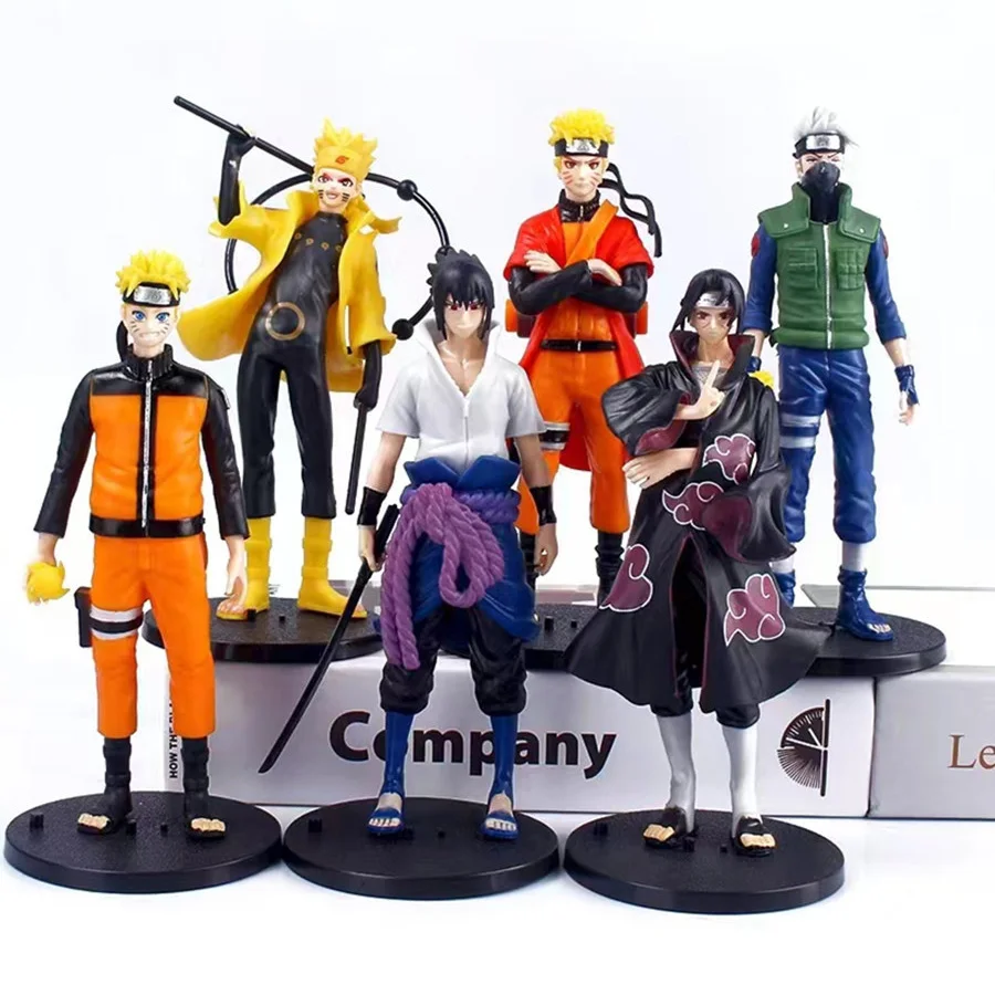 

6piece NARUTO Real Version 18CM Модель Узумаки Наруто Хатаке Какаши Учиха Сасуке Учиха Итачи Фигурка Действия Коллекционные Игрушки Подарок