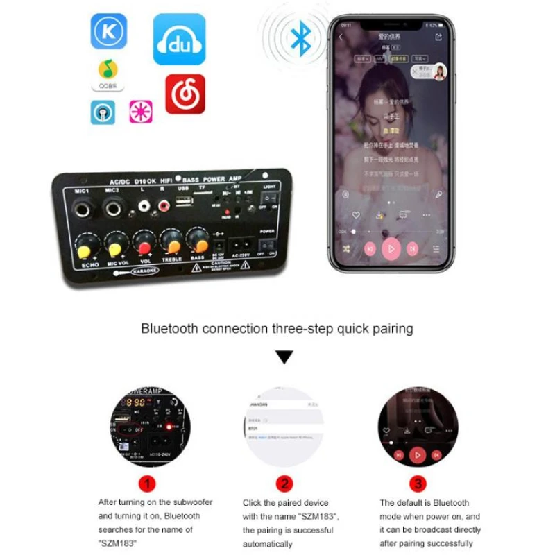 

AC FM Speaker Auto Radio with Bluetooth For 8-12 Inch Speaker Digital Bluetooth Stereo Car Radio Player Bluetooth Car Accessory
