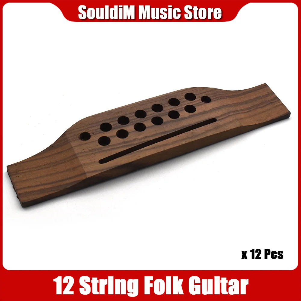 

12pcs Rosewood 12 Strings Guitar Bridge for Acoustic Guitar Replacement Parts
