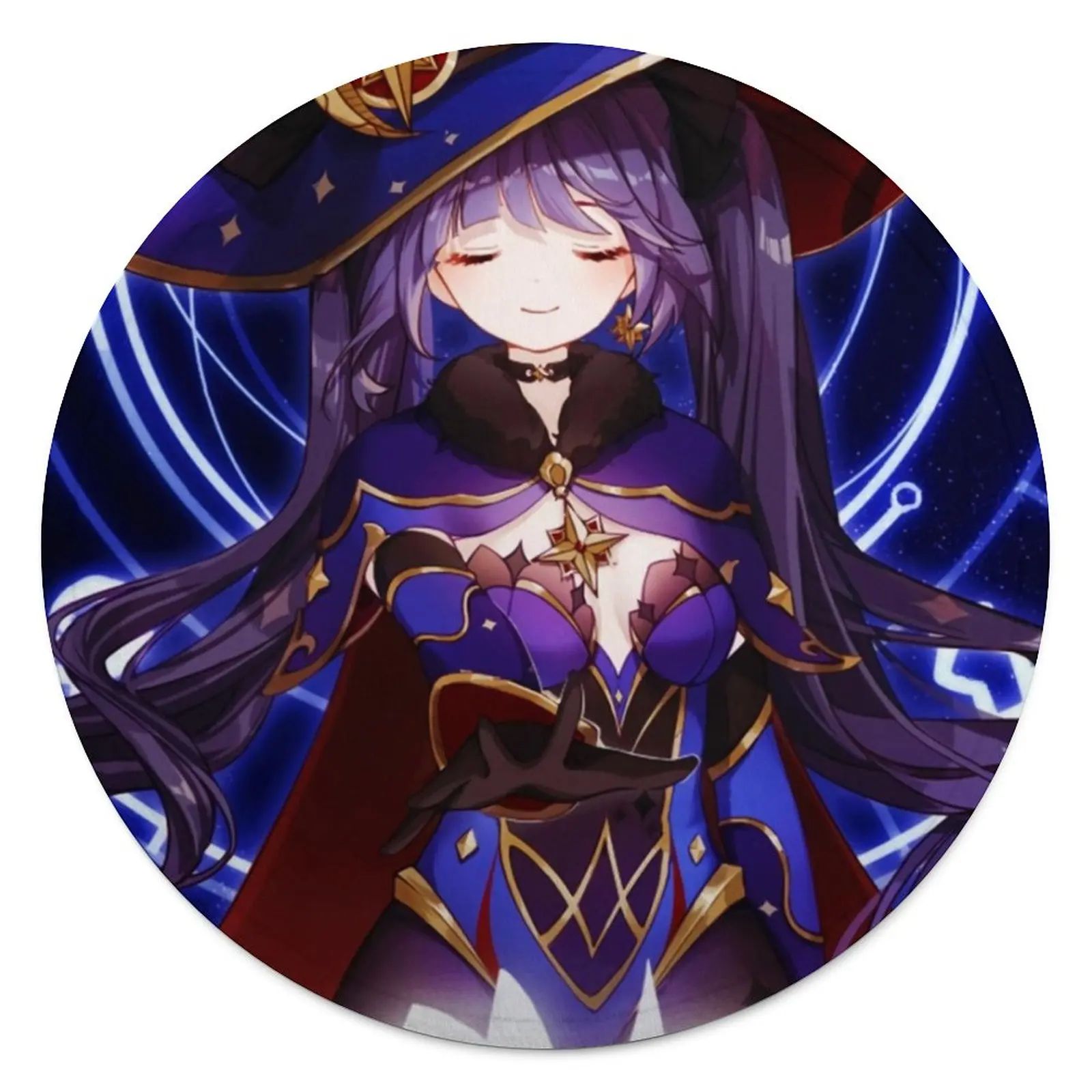 

Mona Genshin Blanket Japanese Anime Colorful Round Fleece Blanket Summer Super Soft Cheap Bedspread