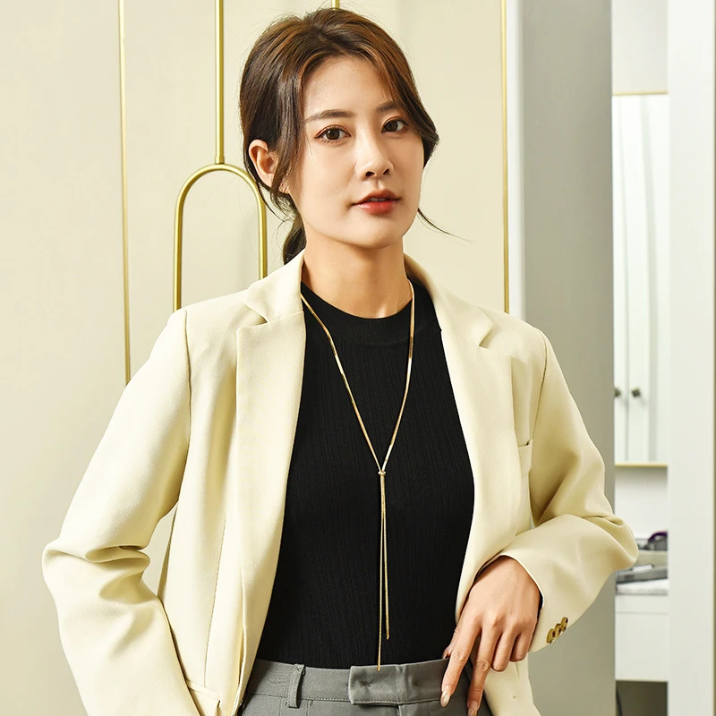 Женское винтажное ожерелье-цепочка со змеиным плетением