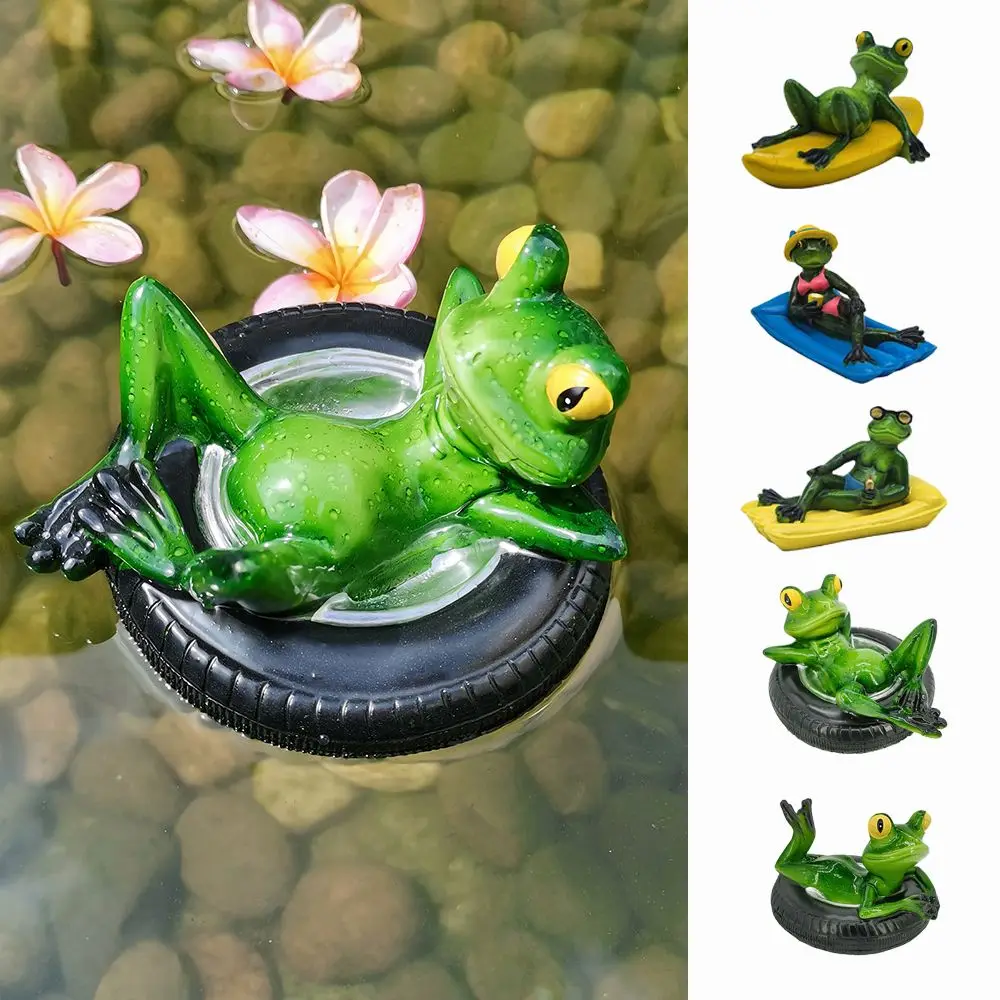 

Water Floating Desk Ornament Landscaping Accessories Frog Sculpture Garden Pond Decorative Frog Ornament Animal Statue
