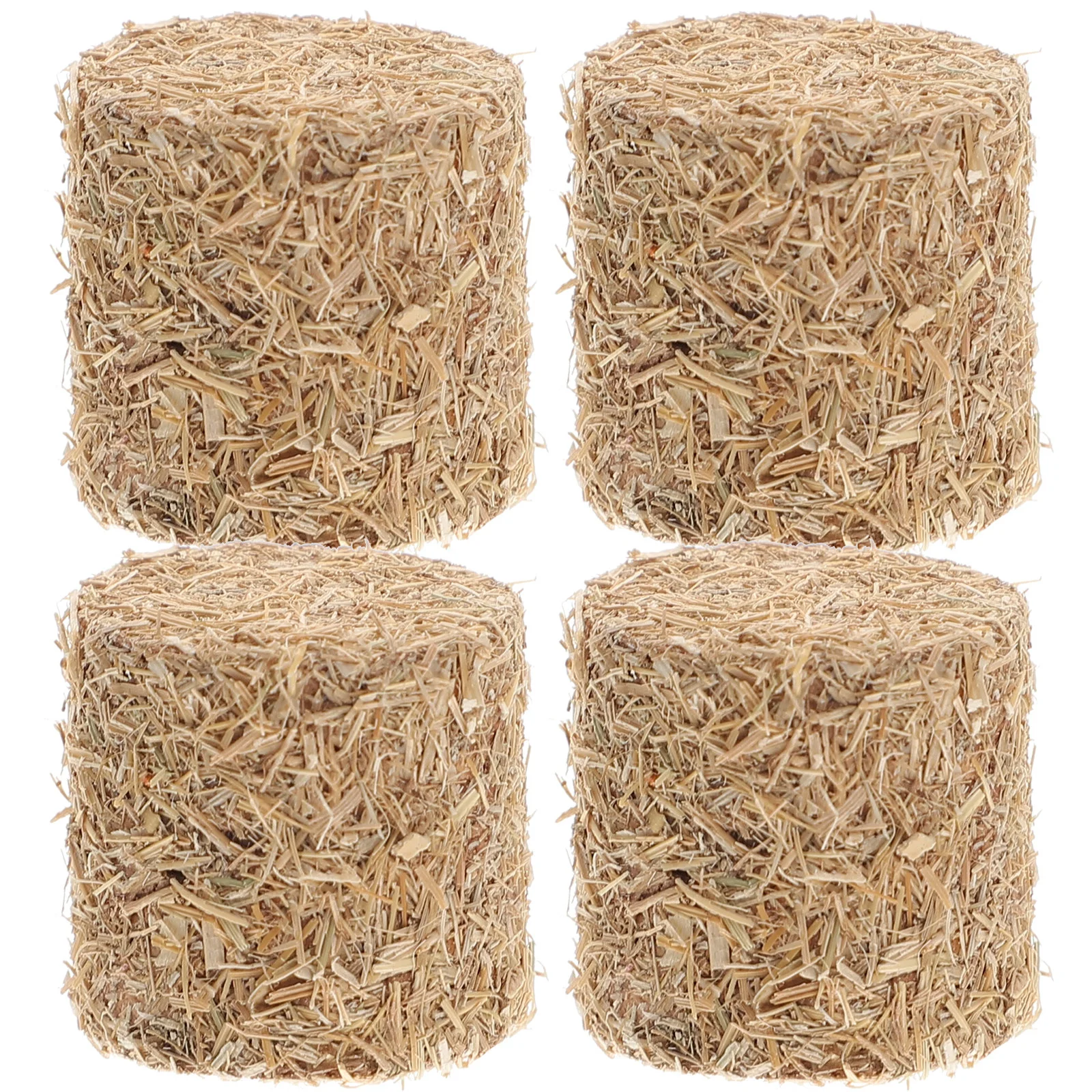 

4 Pcs Mini Haystack Artificial Prop Garden Ornament Fake Decoration Wood Hayrick Bales Model Scene Layout Adornment