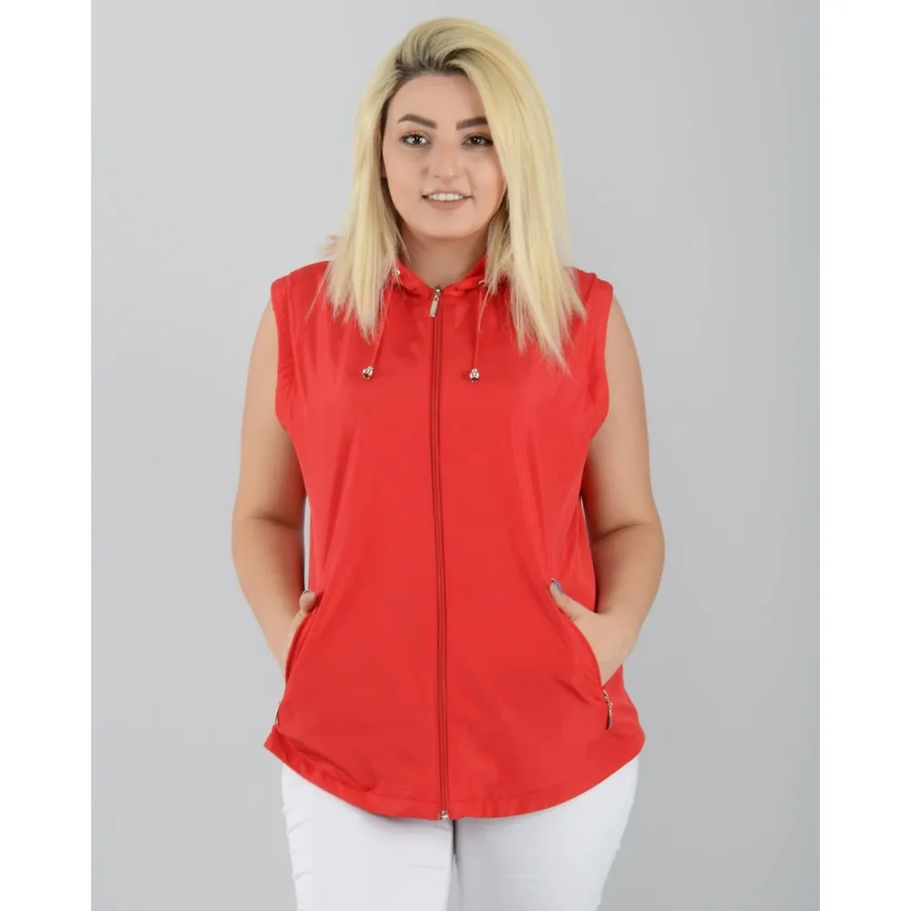 

Женский жилет с капюшоном Dorlie, красный жилет-Полар большого размера 1026