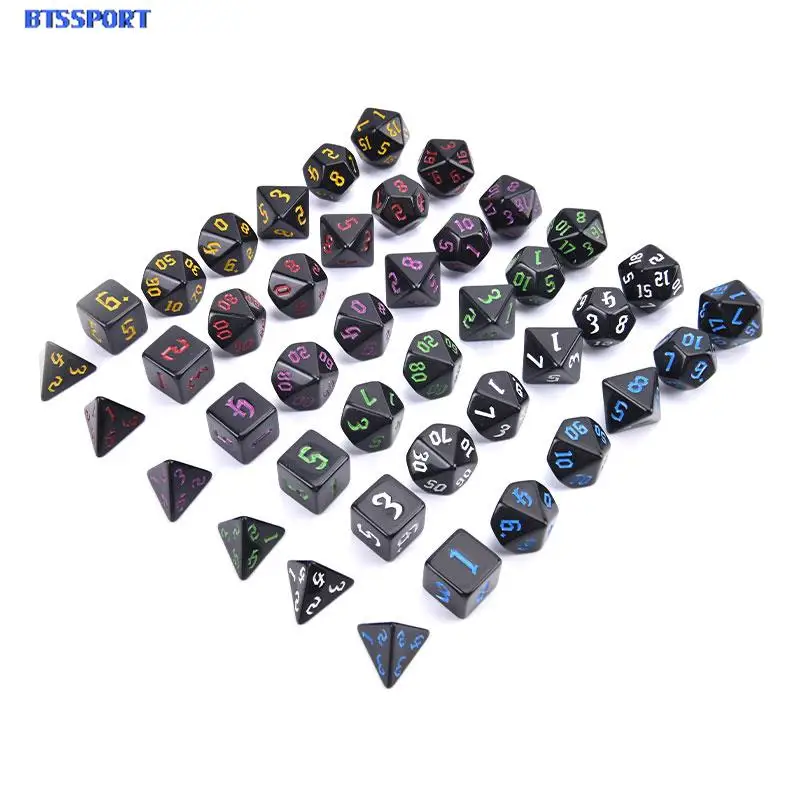 

Opaque Colors Polyhedral 7-Piece RPG Dice Set D4 D6 D8 D10 D% D12 D20 for Tabletop Role Playing Games