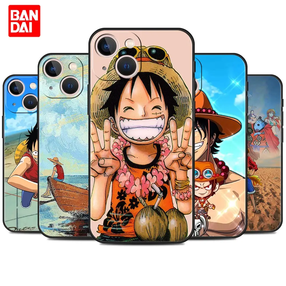 

Luffy One Piece Design Case for iPhone 13 12 11 X XS Pro Max 6 6s 7 8 Plus SE XR 12pro 13pro Mini Style Silicone Cover Black