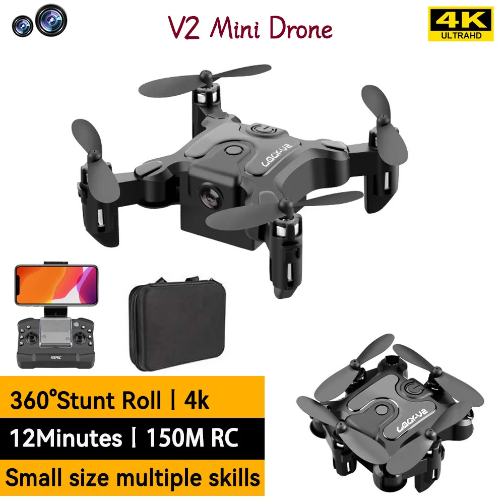

4k Mini Foldable Drone Wifi Fpv Air Pressure Rc Drone Aerial Photography Fixed Altitude Quadcopter Helicopter Kids Gifts