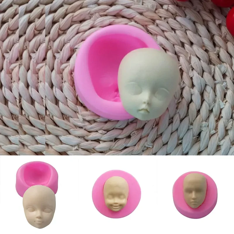 

Baby Face Polymer Clay Resin Molds Girl Head Human Face Fondant Cake Decorating Tool Silicone Mold