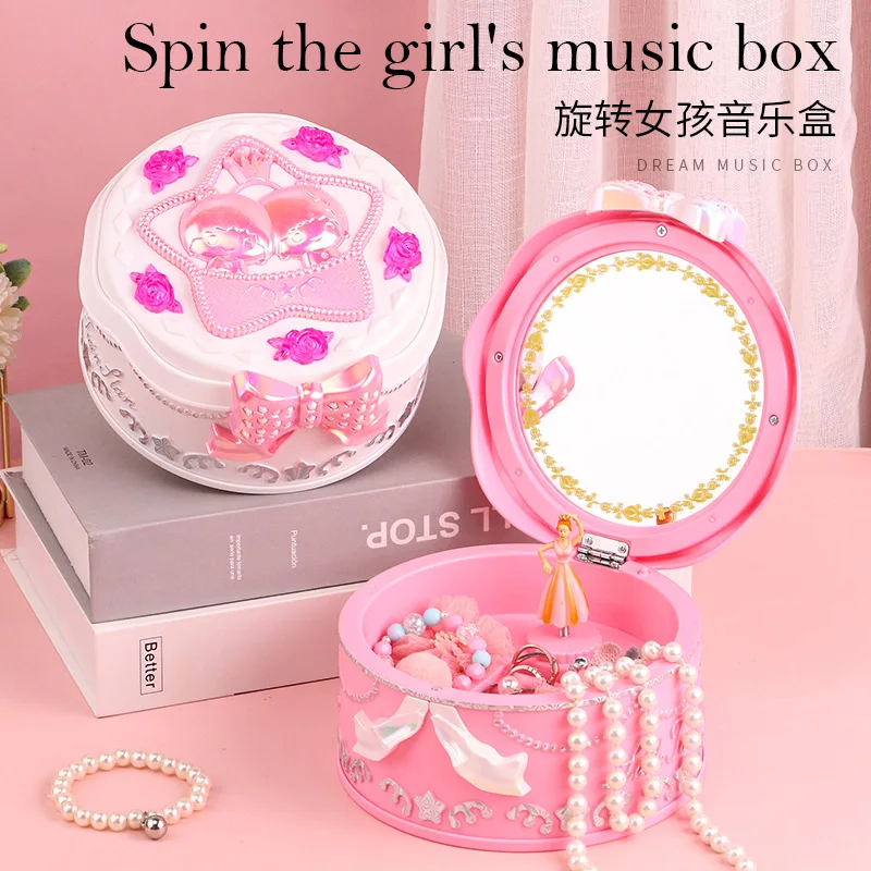 

Round Gemini Music Box Makeup Storage Music Box Girls Birthday Gift Bedroom Decoration