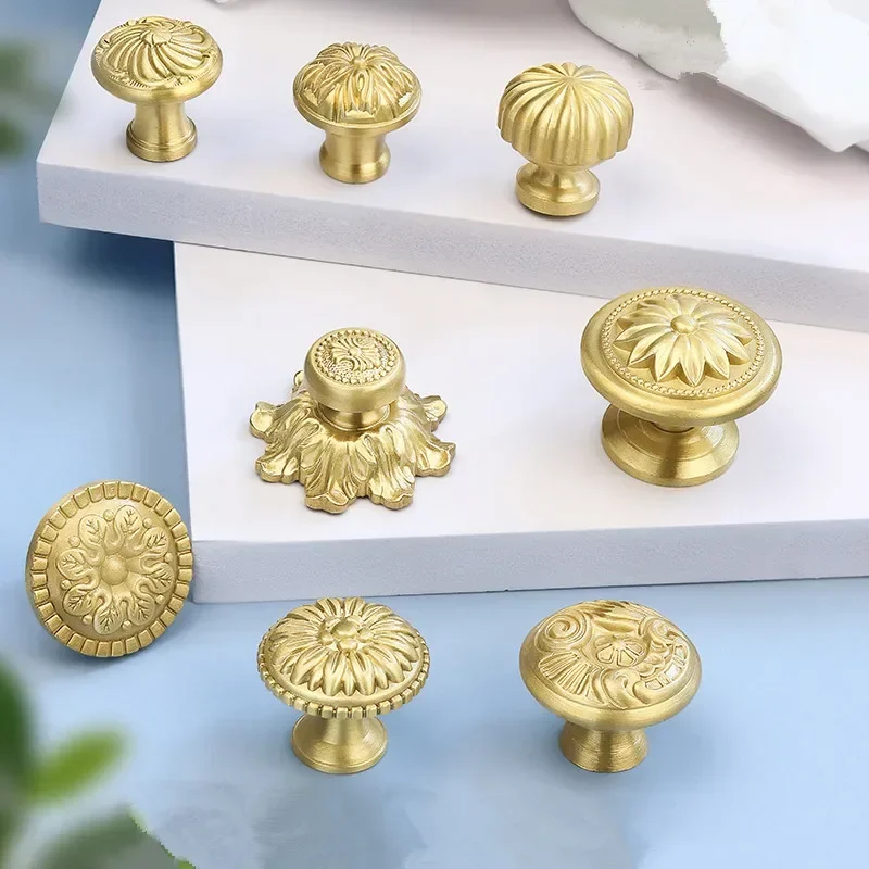 Современные простые однотонные латунные ручки для ящиков роскошные благородные