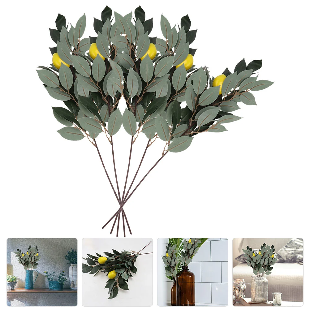 

Медиаторы, лимон, искусственные листья, ветки, Декор, стебли, зелень, искусственная поделка, стебель, реквизит для вечеринки, весенний цветоч...